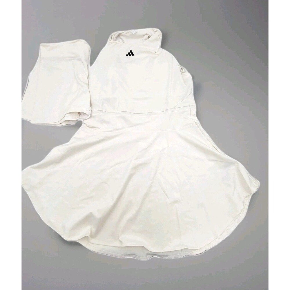Adidas Women's Tennis Climacoo Y-Dress Shorts Set Sz Large White 2pc IW8811 NWT
